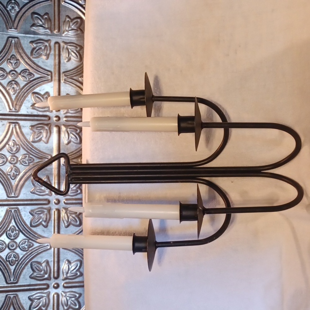 Elegant Black Wall Candelabra With Remote Control Candles